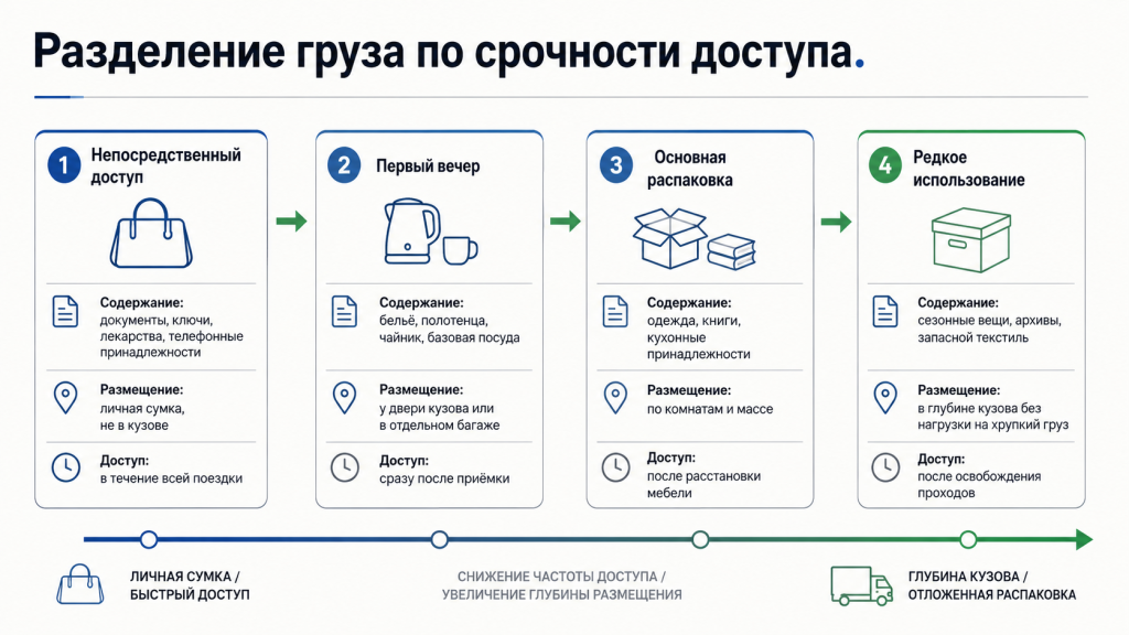 Разделение груза по срочности доступа